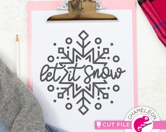 Let is Snow SVG design, Winter, Christmas, Snowflake, cut file, for Cutting Machine, Silhouette Cameo, Cricut, Commercial Use Digital Design