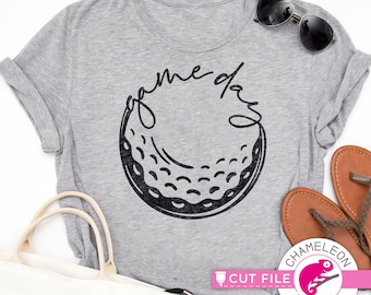 Game day design, golf ball, SVG, dxf, png cut file for shirt, for Cutting Machine, Silhouette Cameo, Cricut, Commercial Use Digital Design