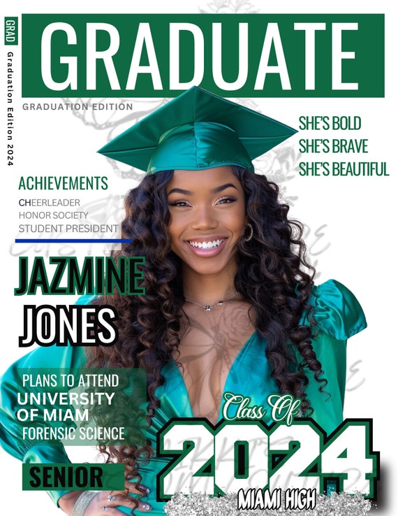 Graduation Magazine Cover, Graduation Invitation, Graduation 2025, Editable Canva Template Design, Custom Magazine Cover, Graduation Season