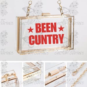 Bolsa Been Cuntry Stadium, bolsa Queen Bey, bolsa para concerto, bolsa Cowboy Carter Stadium, bolsa clutch de acrílico inspirada em Cowboy Carter, bolsa Western Glam