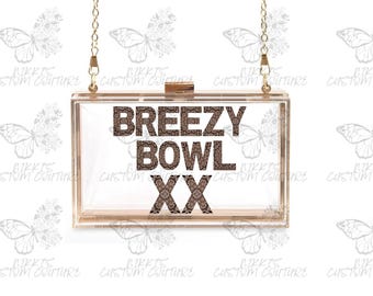 Breezy Bowl Stadium Bag, Breezy Bowl XX Bandana Bag, Chris Brown Bag, Stadium Approved Purse, Concert Handbag, Crossbody, Clear Clutch