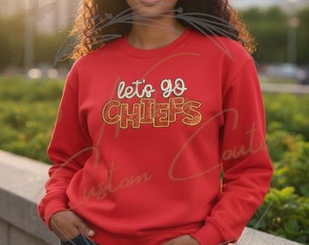 KC Football Pullover Sweatshirt, Kansas Football Shirt, Sequin Sweatshirt, Football Bling, Football Hoodie