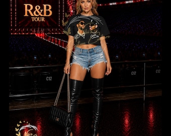 Top corto inspirado en la gira de R&B / Camiseta de Raymond y Brown / Camiseta para fans de conciertos / Top corto de Chris Brown / Top corto de Usher / Camiseta de R&B