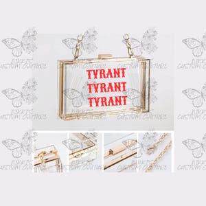 Bolso de estadio Tyrant, bolso Queen Bey, bolso de concierto, bolso de estadio Cowboy Carter, clutch acrílico inspirado en Cowboy Carter, bolso Western Glam