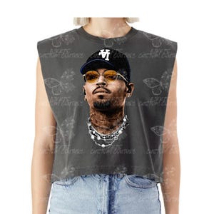 Breezy Muscle Tee, Chris Brown Shirt, Usher Tee, Usher and Chris Brown Shirt, Breezy Tee, Vintage Style Graphic Tee, R&B Tour Crop Top