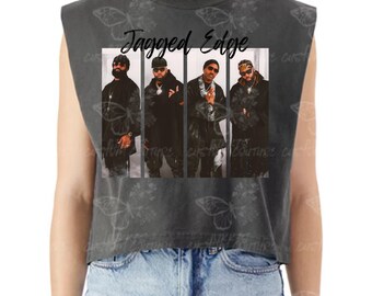 T-shirt musclé à bords dentelés | Haut court graphique R&B Legends | d'inspiration vintage pour fan de concert | T-shirt graphique de style vintage