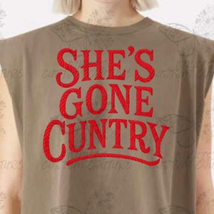 Camiseta sin mangas "She's Gone Country", top corto Cowboy Carter, música country, camiseta gráfica de estilo vintage, camiseta sin mangas corta, camiseta sin mangas de concierto western