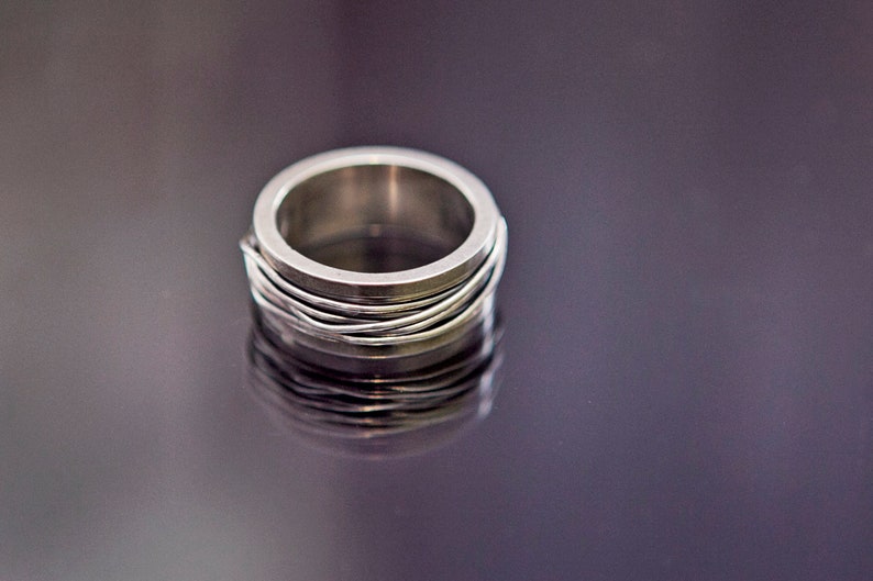 Extra fast delivery Silver ring Men Custom engraved ring Minimalist ring Wire wrapped ring Thumb ring Pinky ring Index ring Fathers day gift
