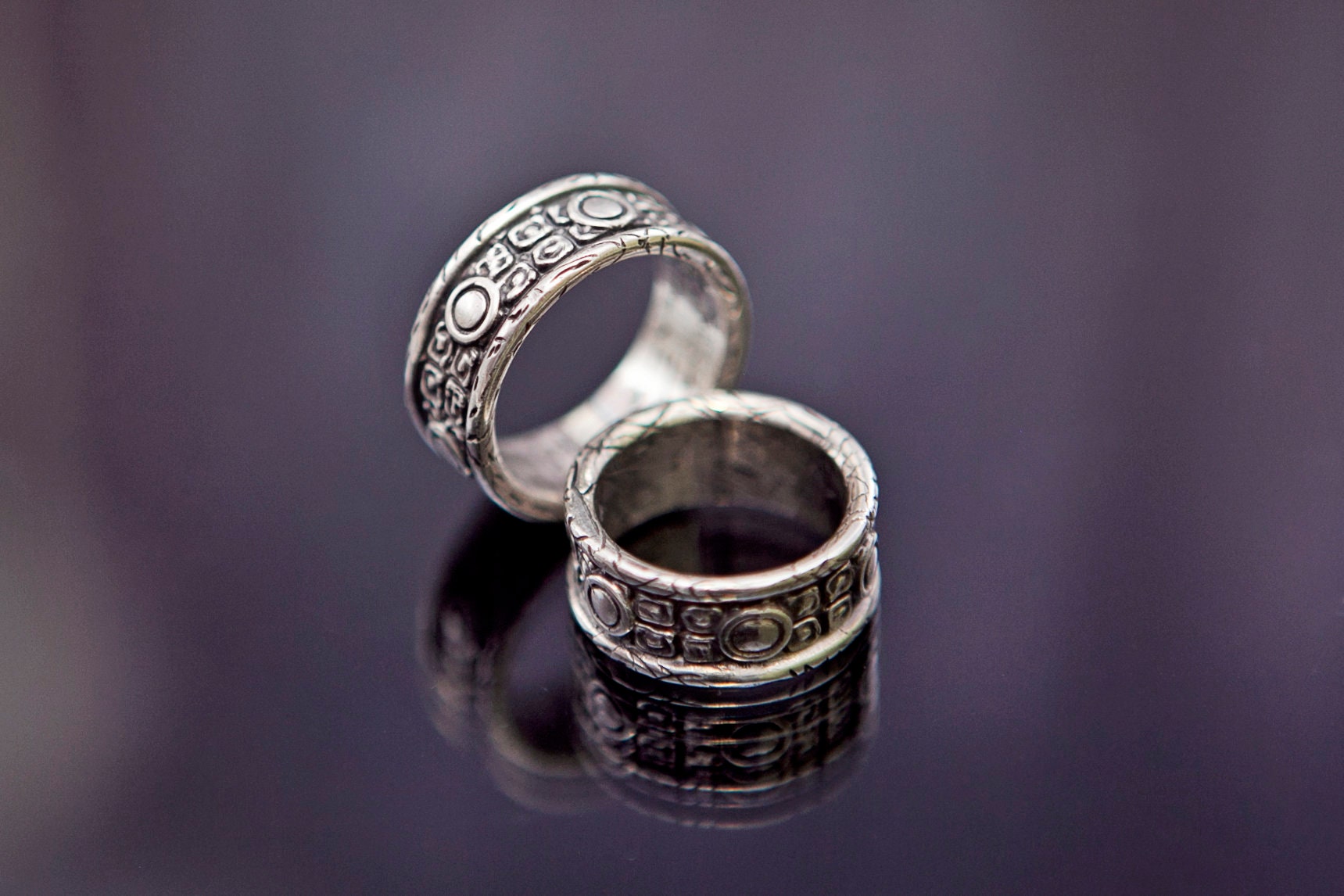Men silver ring set Etsy