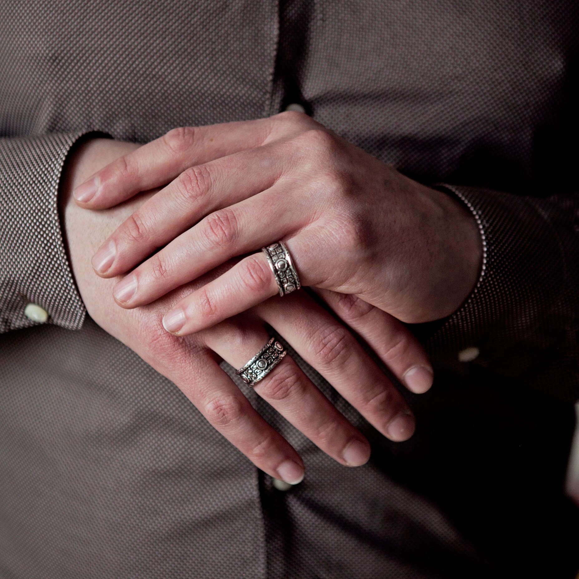 Men silver ring set Etsy