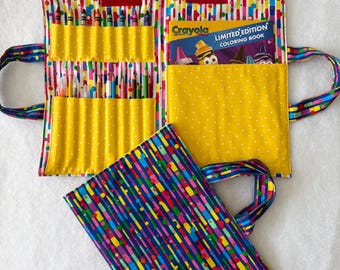 Coloring Book Art Supply Tote - Dots and Stripes
