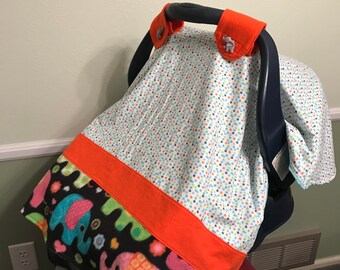 Infant Car Seat Canopy-Baby Carrier Cover-Baby Shower-Gift-Newborn Infant-Boy-Girl