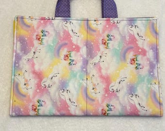 Coloring Book Art Supply Tote-Unicorns, Castles and  Rainbows
