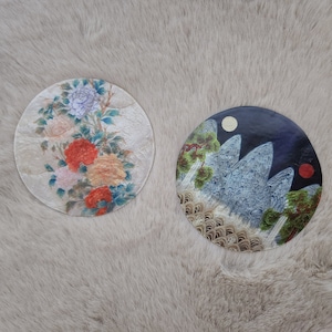 Korean art, Korean traditional art, shell art, shell, Korean tiger, shell decor, shell coasters, Korea folk art, korea, Unique, unique gifts