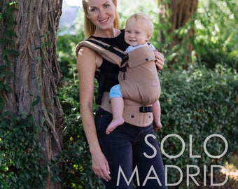 Babytrage Nashsling SOLO MADRID, Babytrage für Neugeborene und Kleinkind, Babytrage aus Baumwolle, Ergonomische Babytrage, Babytrage 0m+