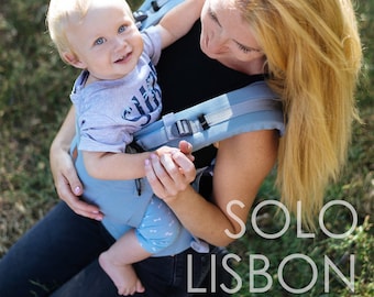 Babytrage Nashsling SOLO LISBON, Babytrage für Neugeborene und Kleinkind, Babytrage aus Baumwolle, Ergonomische Babytrage, Babytrage 0m+
