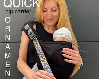 Hip baby carrier Quick with or without hip belt, cotton shoulder carrier, hip seat baby carrier, mint hip carrier for baby and toddler