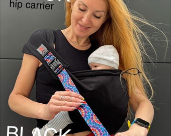 Hip baby carrier Quick with or without hip belt, cotton shoulder carrier, hip seat baby carrier, mint hip carrier for baby and toddler