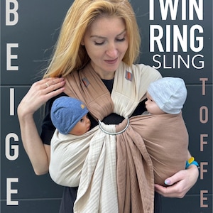 Portabebés Twin Ring, Portabebés para gemelos, Portabebés para gemelos recién nacidos, 100% algodón orgánico, Portabebés de muselina