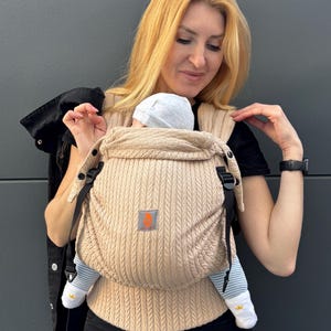 Portabebés para recién nacidos, Portabebés con hebilla completa, Nashsling Combi Light, Portabebés de punto beige, Portabebés de algodón, Regalo para mamá primeriza