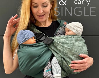 Twin and Single hip carrier, Twins baby carrier, for baby’s and toddler twin, Can be used separately, Cotton Black and Zebra twin carrier