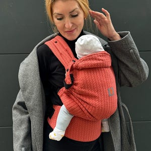 Portabebés para recién nacidos, Portabebés con hebilla completa, Nashsling Combi Light, Portabebés de punto rojo, Portabebés de algodón, Regalo para mamá primeriza