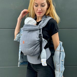 Portabebés para recién nacidos, Portabebés con hebilla completa, Nashsling Combi Light, Portabebés de punto gris, Portabebés de algodón, Regalo para mamá primeriza