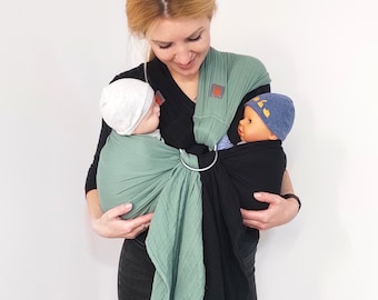 Porte-bébé jumeaux, porte-bébé jumeaux, écharpe de portage pour nouveau-né, écharpe de portage 100 % coton biologique, écharpe de portage en mousseline
