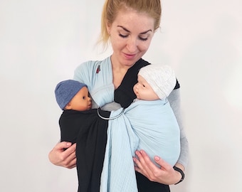 Twin Ring Sling, Twins baby carrier,  Twins sling for newborn , 100% Organic Cotton ring sling, Muslin ring sling