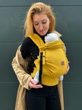 Baby carrier for newborn, Full buckle baby carrier, Nashsling Combi Light, Knitted yellow carrier, Cotton baby carrier, Gift for New Mom product logo