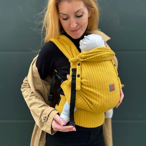 Portabebés para recién nacidos, Portabebés con hebilla completa, Nashsling Combi Light, Portabebés de punto amarillo, Portabebés de algodón, Regalo para mamá primeriza