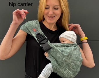 Hip baby carrier Quick with or without hip belt, cotton shoulder carrier, hip seat baby carrier, mint hip carrier for baby and toddler