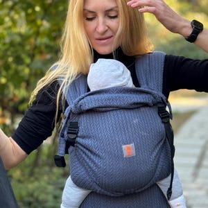 Portabebés para recién nacidos, Portabebés con hebilla completa, Regalo para mamá primeriza, Nashsling Combi Light, Portabebés de punto azul, Portabebés de algodón