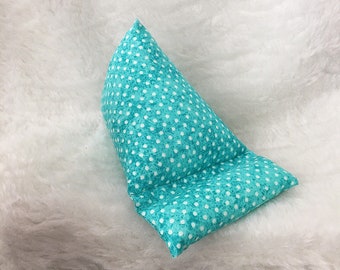 Weighted Phone Stand (Turquoise White Polka Dot) Phone Stand, Phone Pillow Stand, Phone Prop, Phone Kickstand