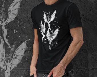 Flight Of The Succubus-Unisex Jersey Tee-Dark Art Apparel-Folklore Art-Men and Women-Gothic Clothing-Witchy-Female Demons