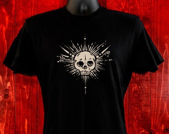 Cryptic Skull-Unisex Jersey Tee-Occult Art-Dark Apparel-Witchy Skull-Men and Women's-Gothic Tee-Cryptic Art Tee-Skull Shirt-Skull Lovers