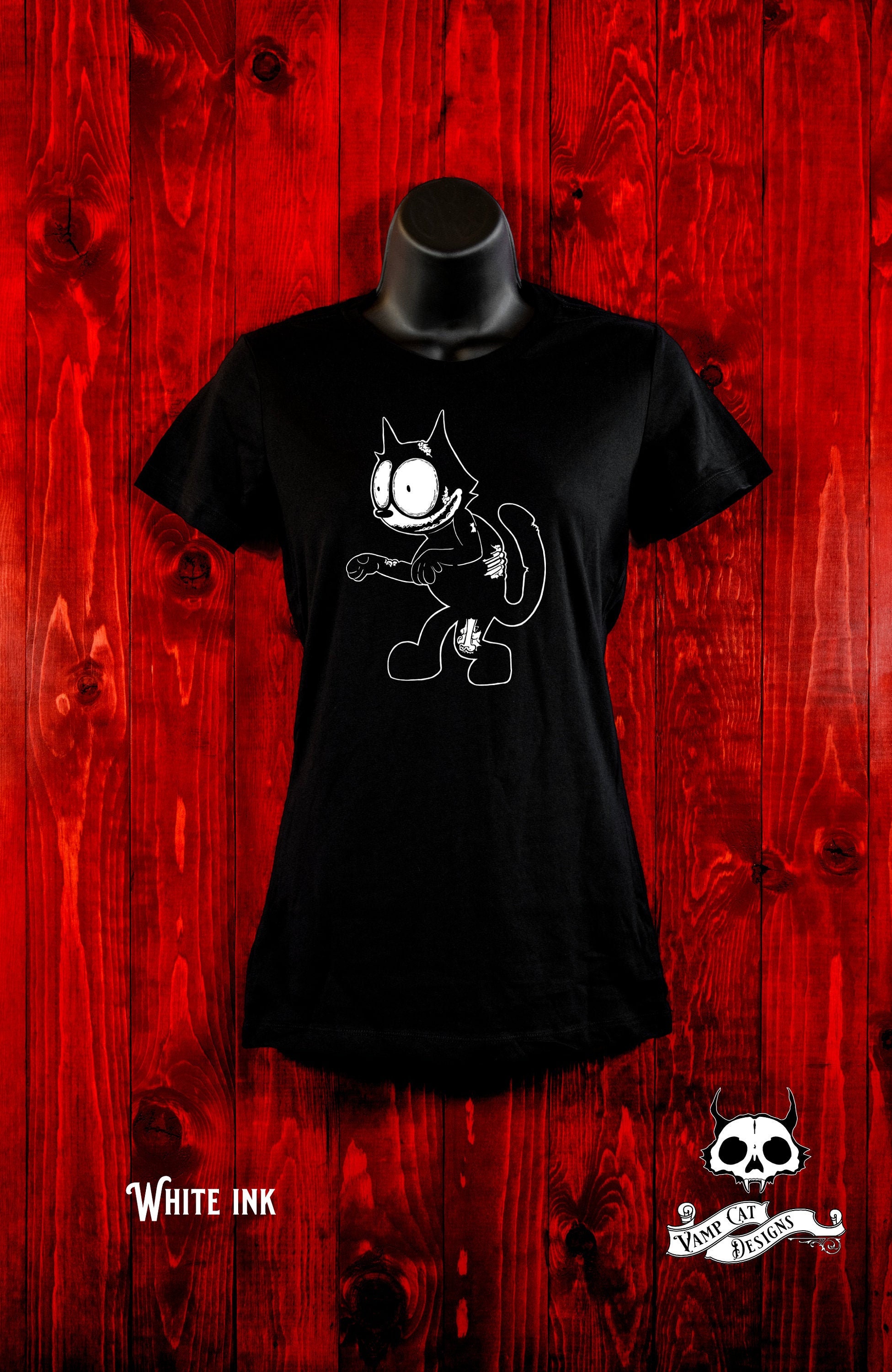 Zombie Felix-women's Tee-felix the Cat 