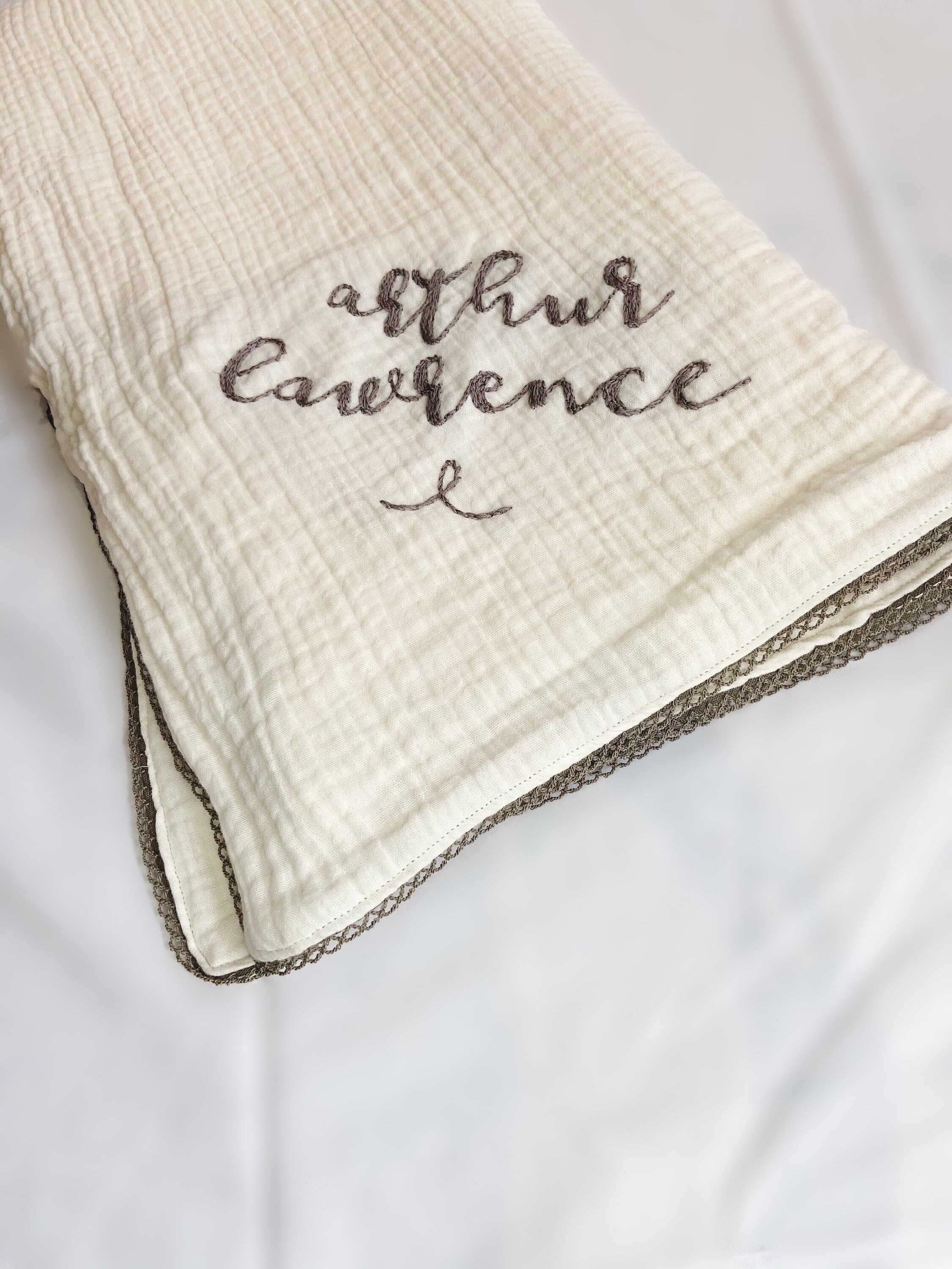 Embroidered Newborn Baby Blanket Baby Muslin Blanket Swaddle Etsy