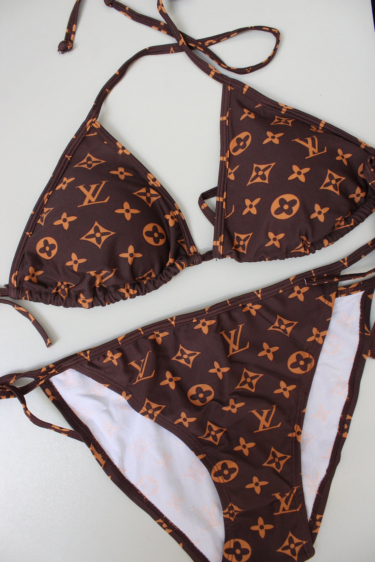 Louis Vuitton Inspired Bikini Swimsuit LV Bikini Louis Etsy