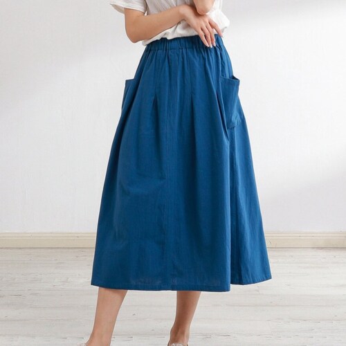 Plus Size Skirt Pleated Midi Skirt High Waist Skirt - Etsy