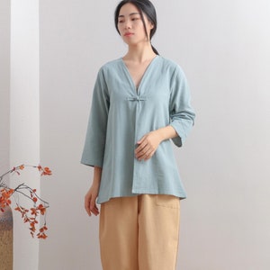 Cotton Short Coat Women Tops Cardigan Long Sleeves Blouse Casual Loose Kimono Customized Shirt Top Plus Size Clothes Linen