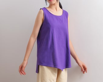 Summer Cotton Tops Shirt Sleeveless Blouse Irregular Casual Loose Kimono Customized Shirt Top Plus Size Clothes Linen