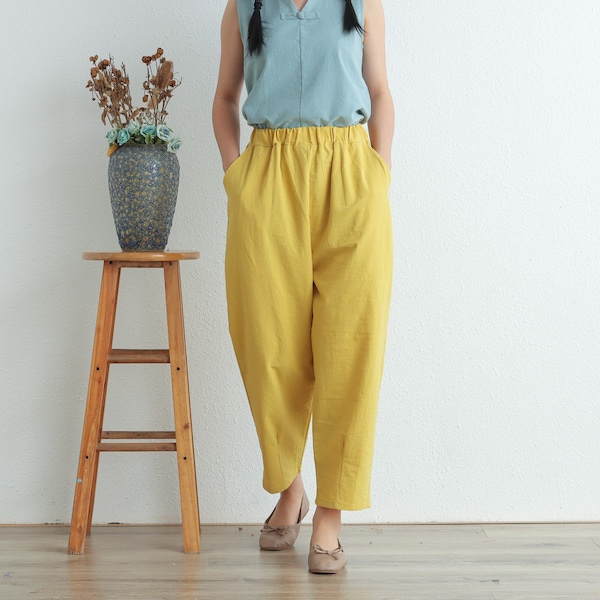 Winter/Fall Heavier Cotton Pant Loose Wide Leg Warm Pants , I can make All Pants in thick cloth