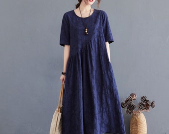 Beige Waistband Linen Dress Summer Fashion Maternity Maxi - Etsy