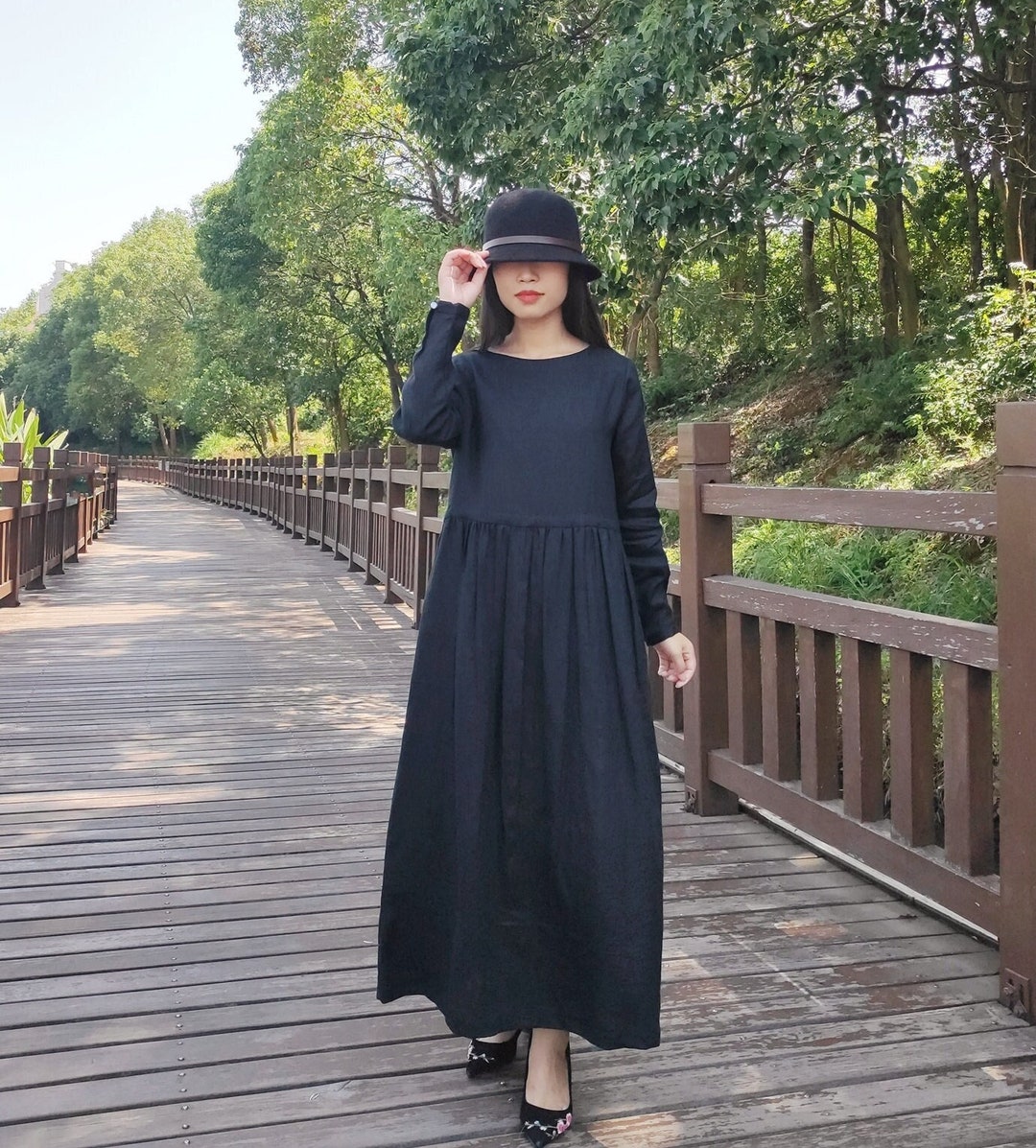 Chic Long Sleeve Cotton Dress main image 1