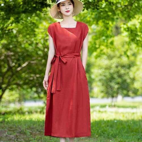 Casual Cotton Sleeveless Long Dress