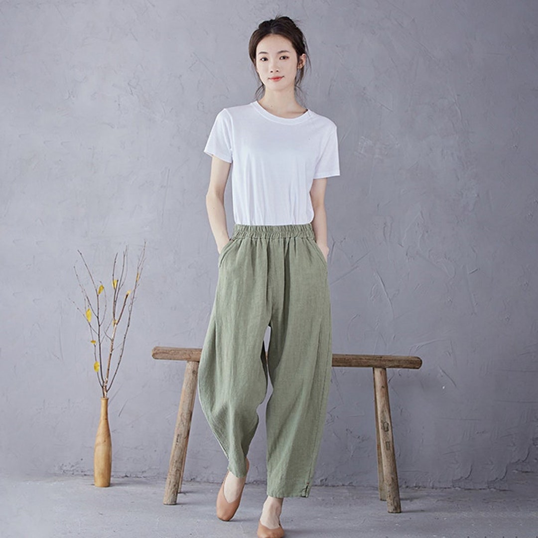 Hot Brand Womens Cotton Linen Harem Pants Loose Fit Casual Ladies Cord  Trousers For Summer And Autumn Solid Color From Dou04, $7.38 | DHgate.Com