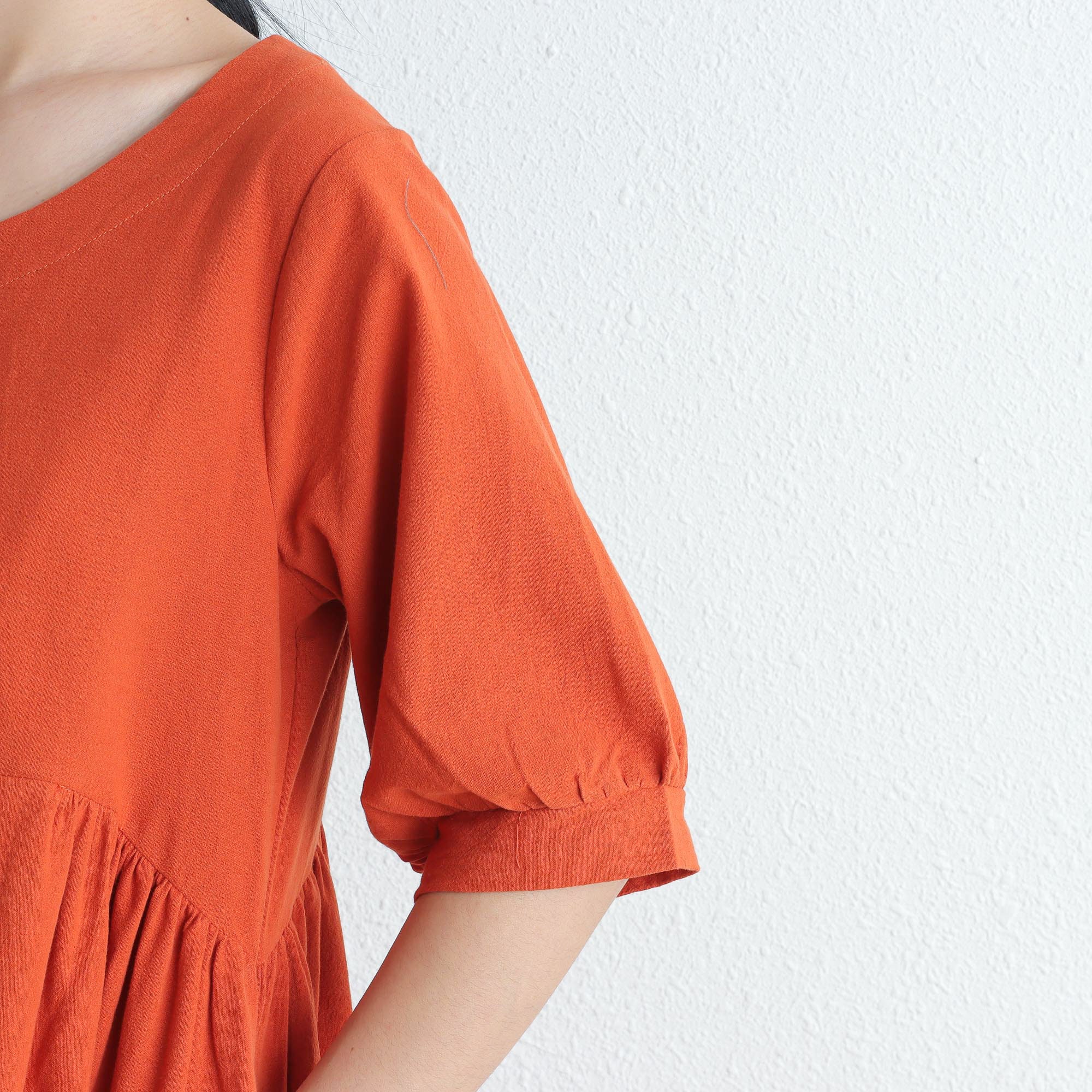 Women Summer Cotton Dresses Half Sleeves Dress Long Midi Dress Etsy