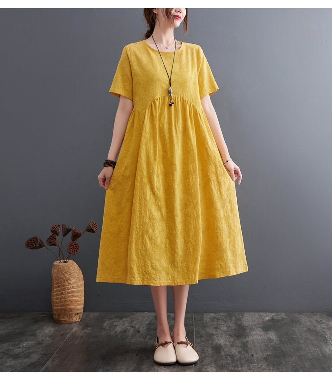 Summer Jacquard Dress Cotton Dresses Short Sleeves Dress Midi - Etsy