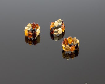 Juego de anillos de ámbar "Lluvia multicolor"